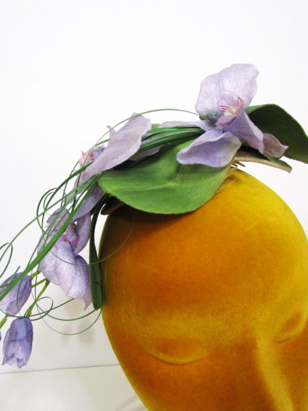 Purple Silk Orchids Spring Garden Whimsy Hat Floral